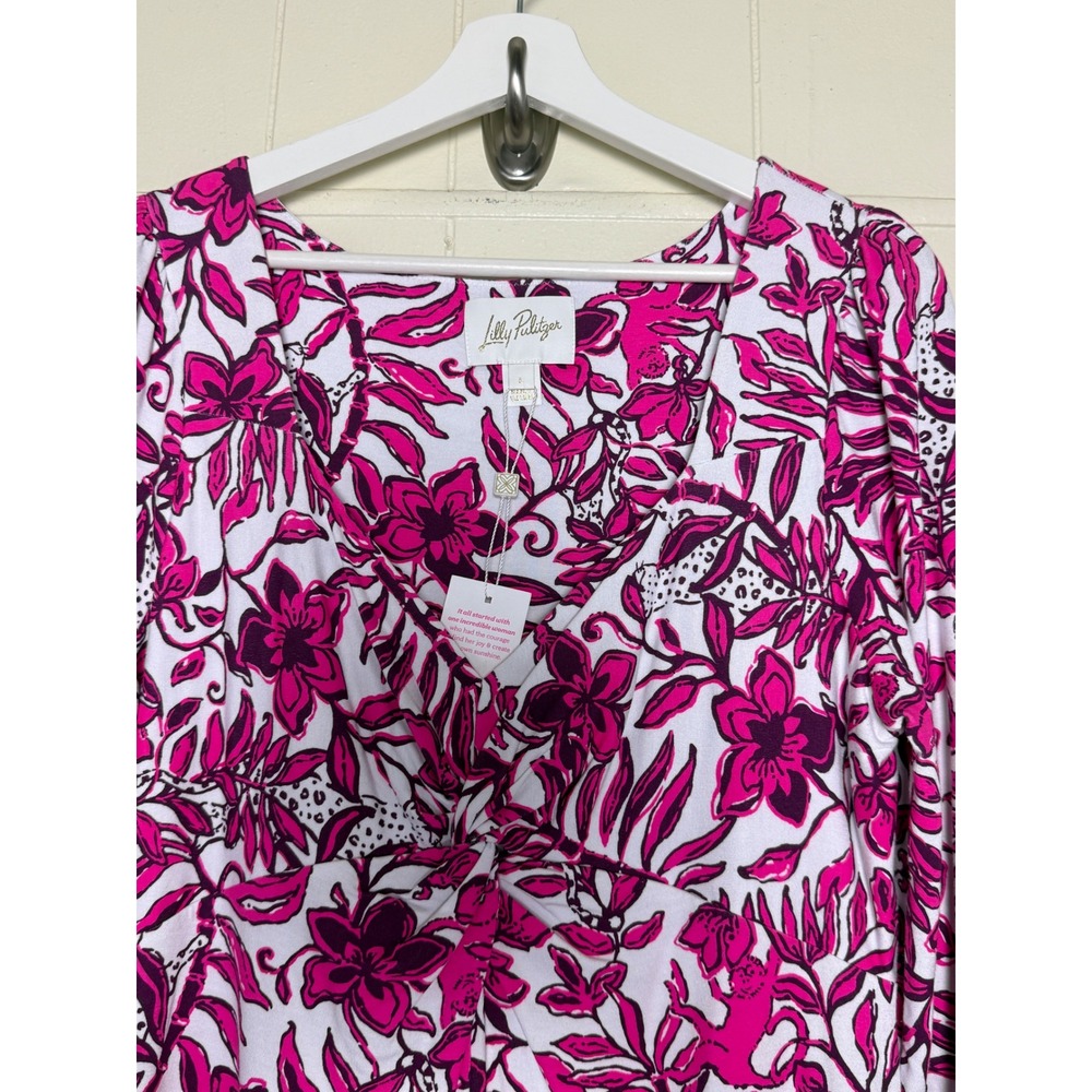 Lilly Pulitzer Womens Anne Skirted Floral Romer Preppy Pink Size L Coastal Boho - Picture 5 of 9